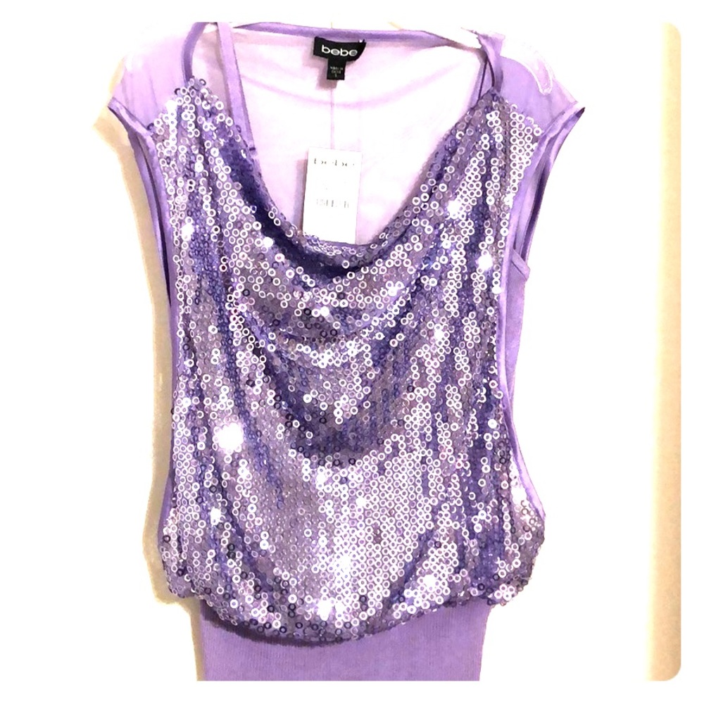 Bebé drape MK double layer in purple sequin top